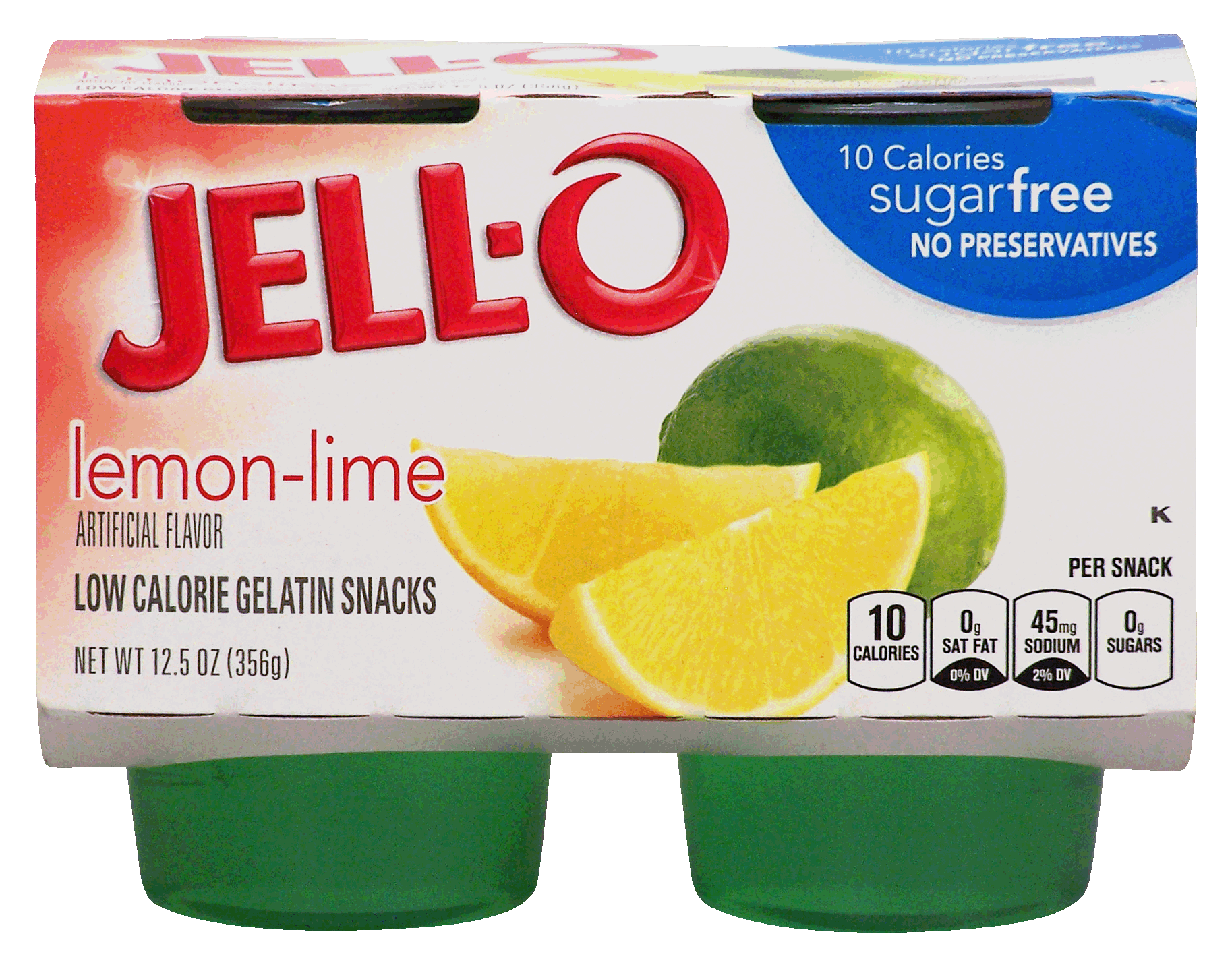 Jell-o  lemon-lime low calorie gelatin snacks, sugar free, 4-cups, refrigerated item Full-Size Picture